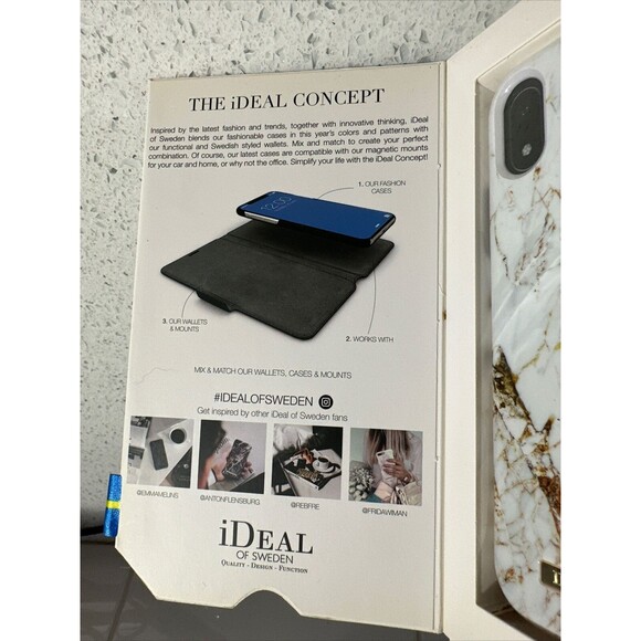 Ideal of Sweden Designer Phone Case iPhone 11 XR Carrara Marble Gold Accents NEW - Picture 7 of 7